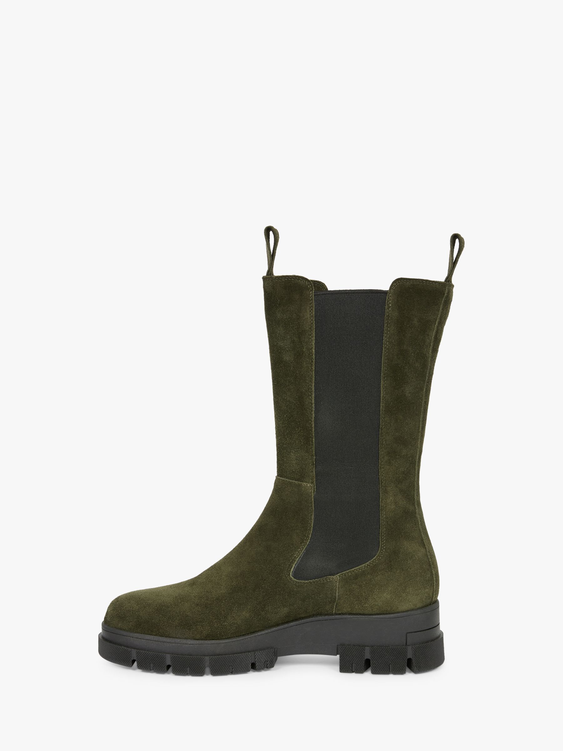 Celtic & Co. Chunky Tall Suede Chelsea Boot, Olive, 3