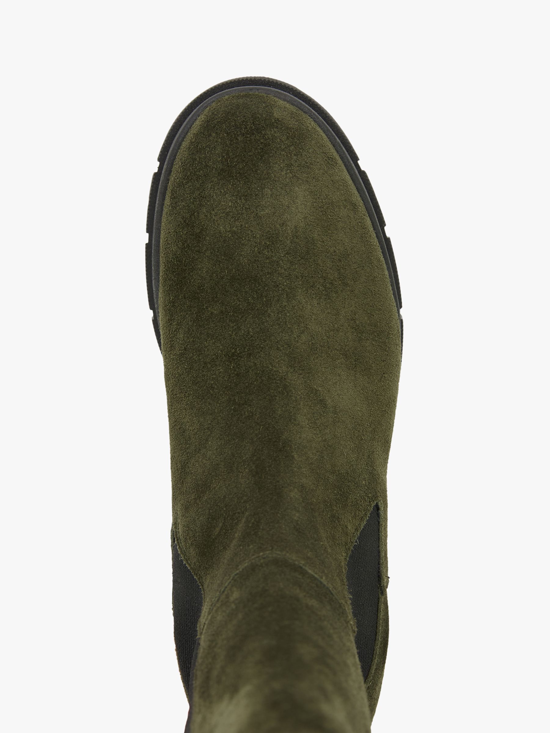 Celtic & Co. Chunky Tall Suede Chelsea Boot, Olive, 3