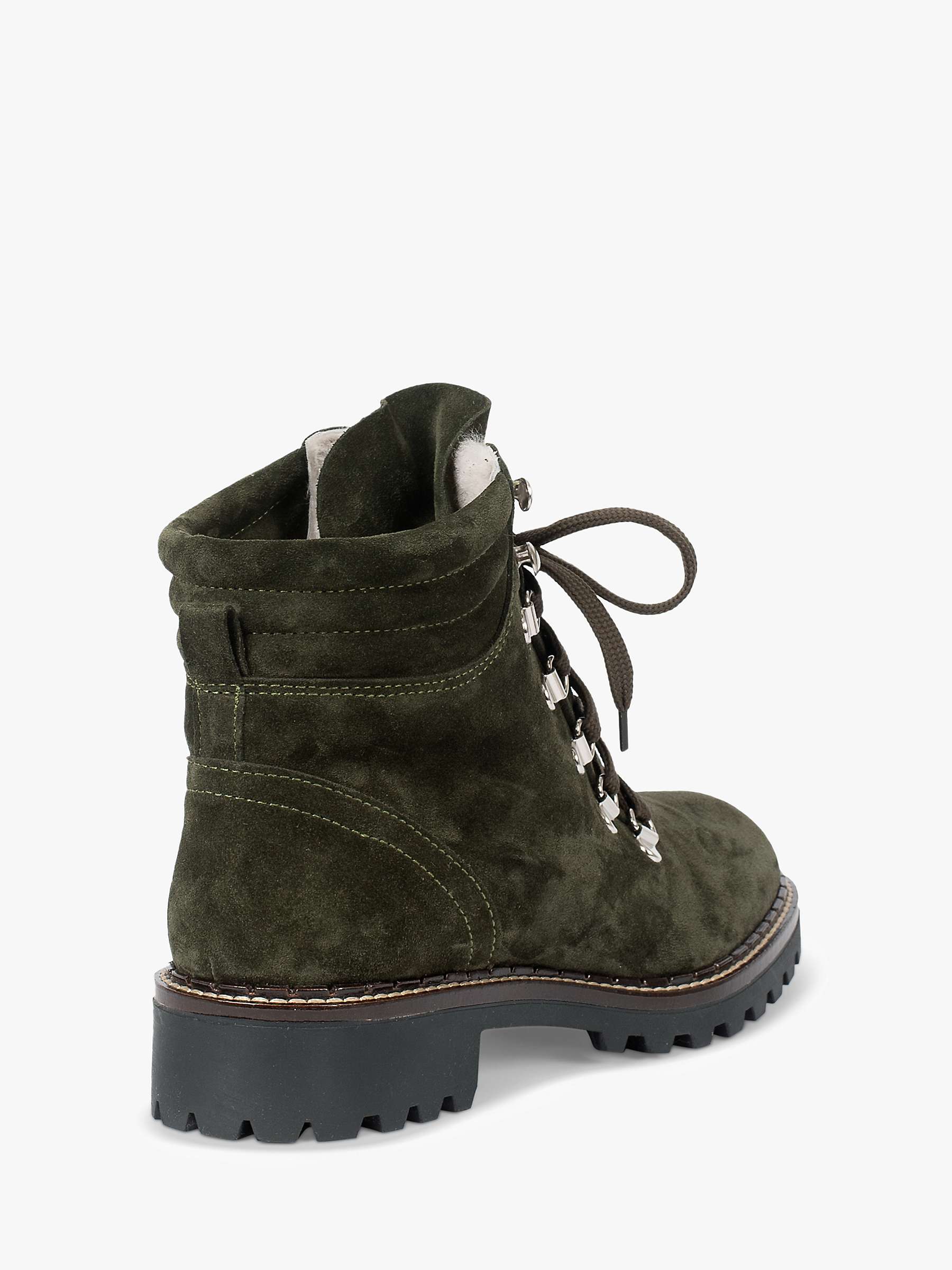 Celtic & Co. Suede Lace Up Hiker Boots, Olive at John Lewis & Partners