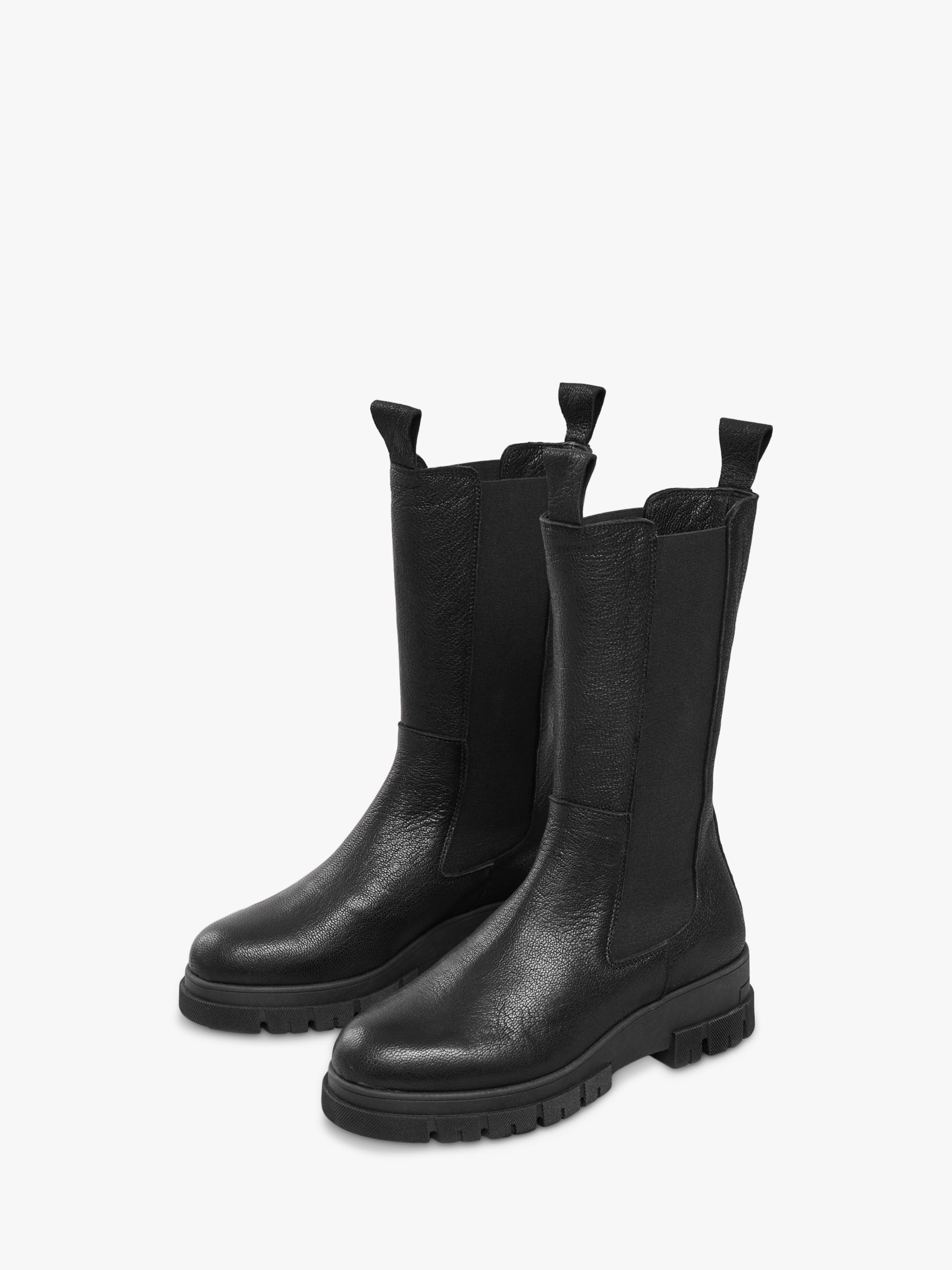 Celtic & Co. Chunky Tall Leather Chelsea Boot, Black, 3