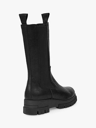 Celtic & Co. Chunky Tall Leather Chelsea Boot, Black