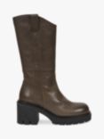 Celtic & Co. Leather Block Heel Boots, Ebony, Ebony