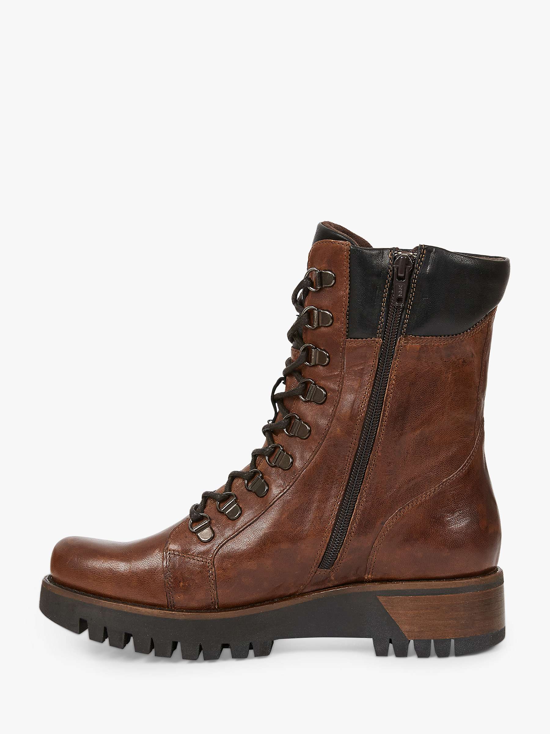 Celtic & Co. Wilds Leather Lace Up Boots, Rust at John Lewis & Partners