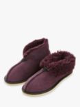 Celtic & Co. Sheepskin Soft Sole Bootee Slippers, Damson