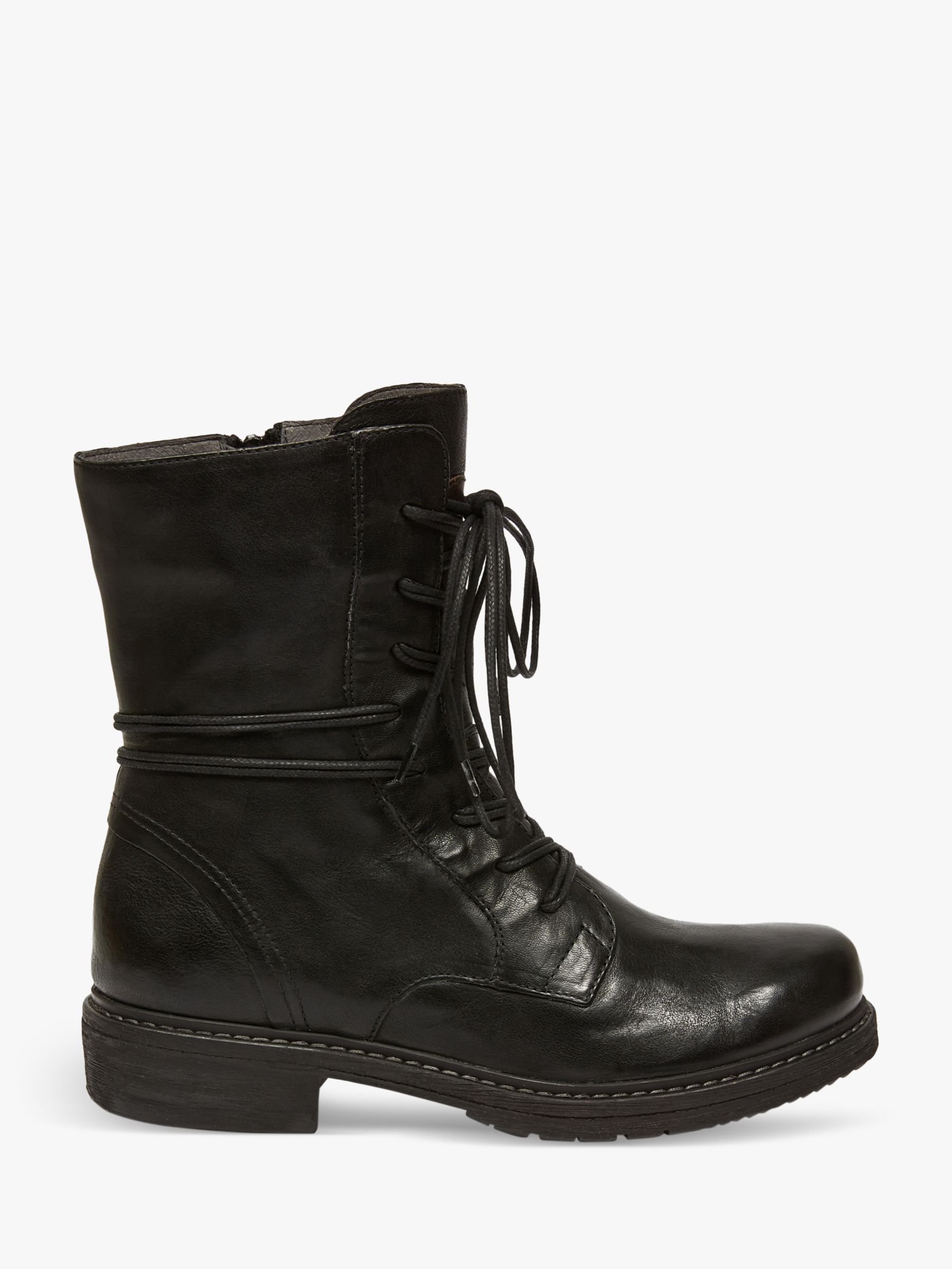 Celtic & Co. Leather Derby Boots, Black at John Lewis & Partners