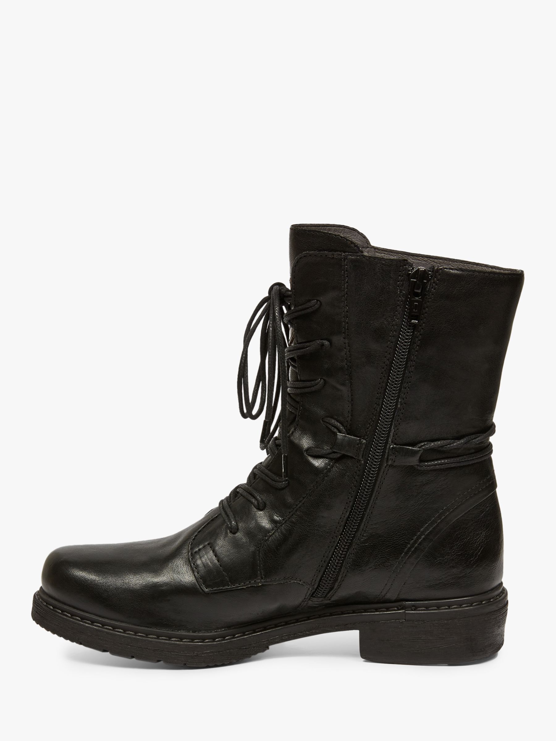 Celtic & Co. Leather Derby Boots, Black at John Lewis & Partners