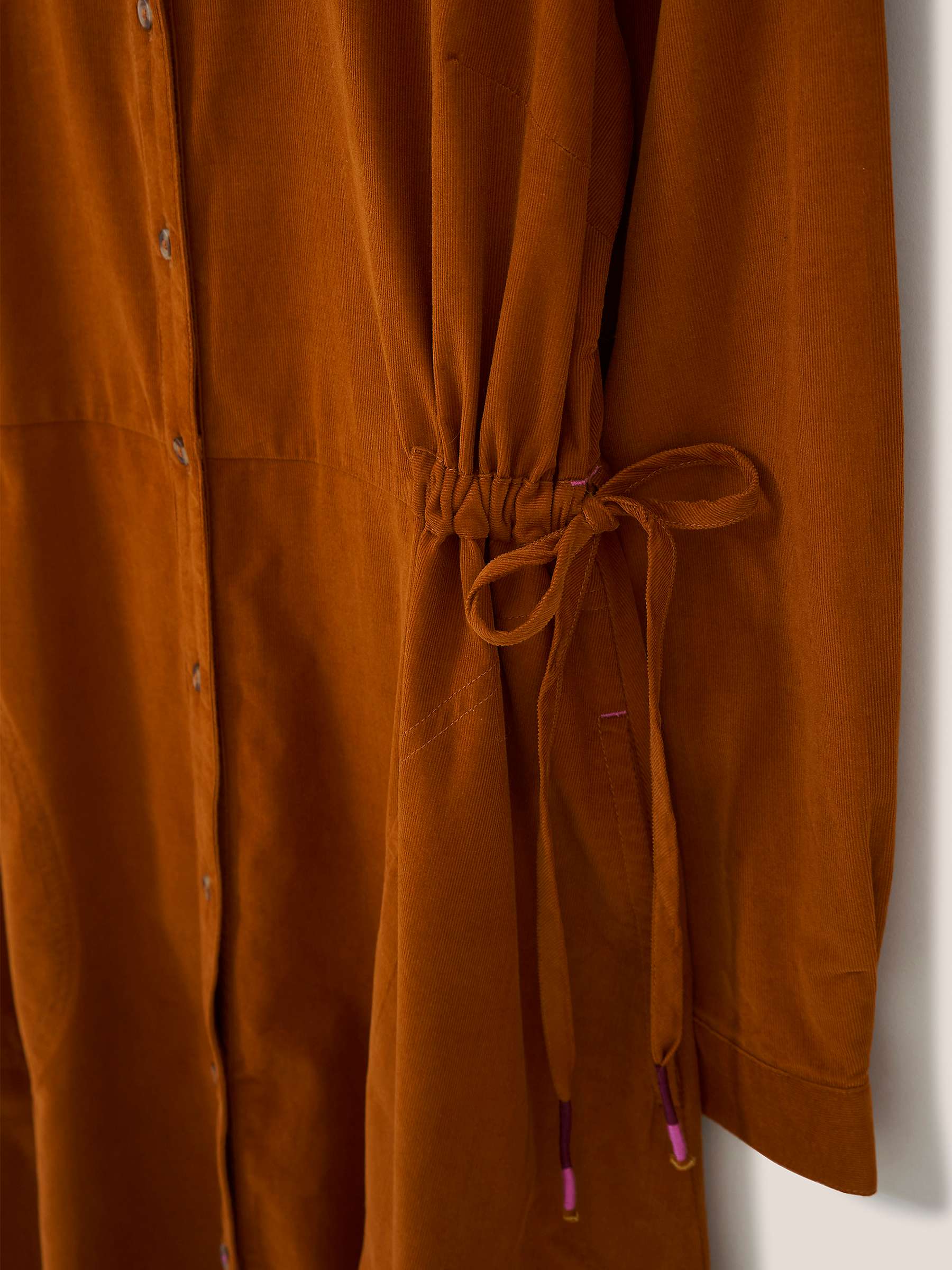 Buy White Stuff Jade Cord Midi Shirt Dress, Dark Orange Online at johnlewis.com