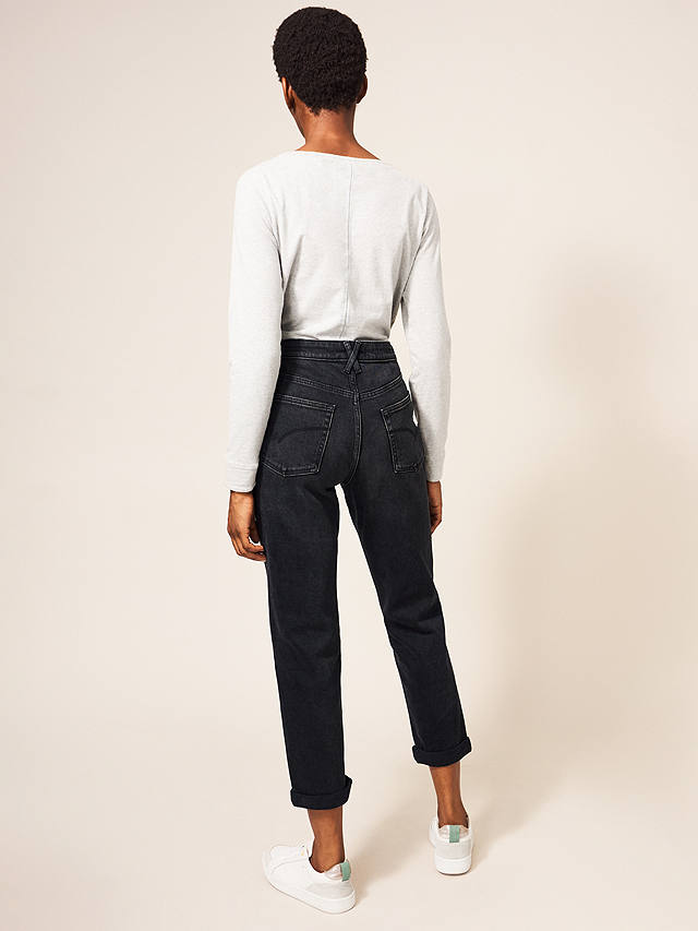 White Stuff Katy Relaxed Slim Jeans, Washed Black