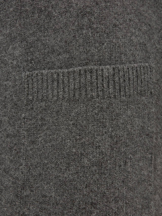 Celtic & Co. Felted Lambswool Longline Cardigan, Charcoal