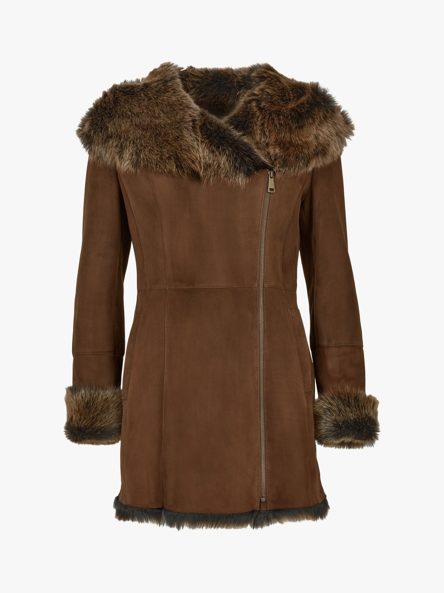 Celtic And Co Toscana Hood Sheepskin Coat Rust At John Lewis And Partners