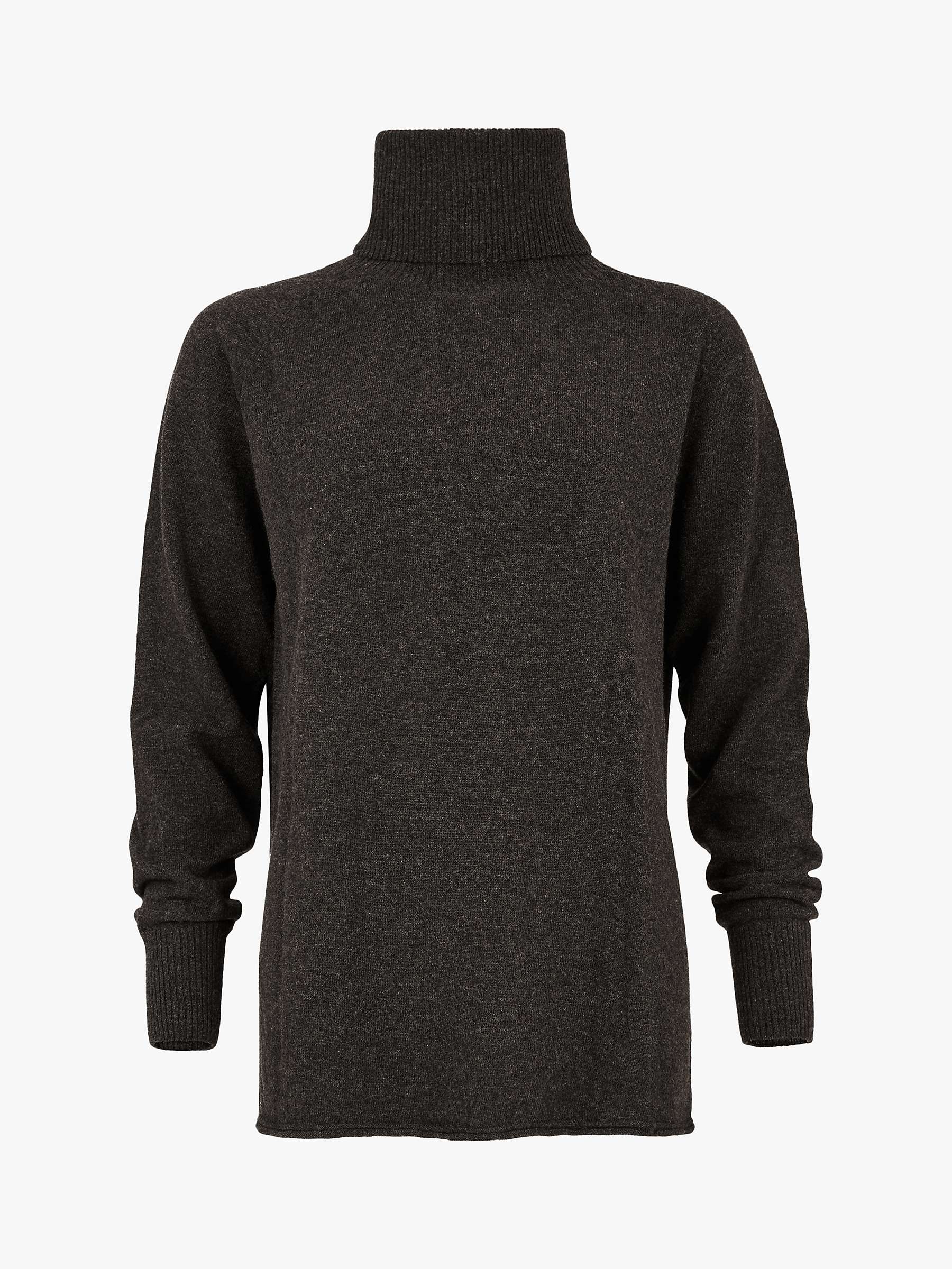Celtic & Co. Geelong Slouch Roll Neck Jumper, Charcoal at John Lewis ...