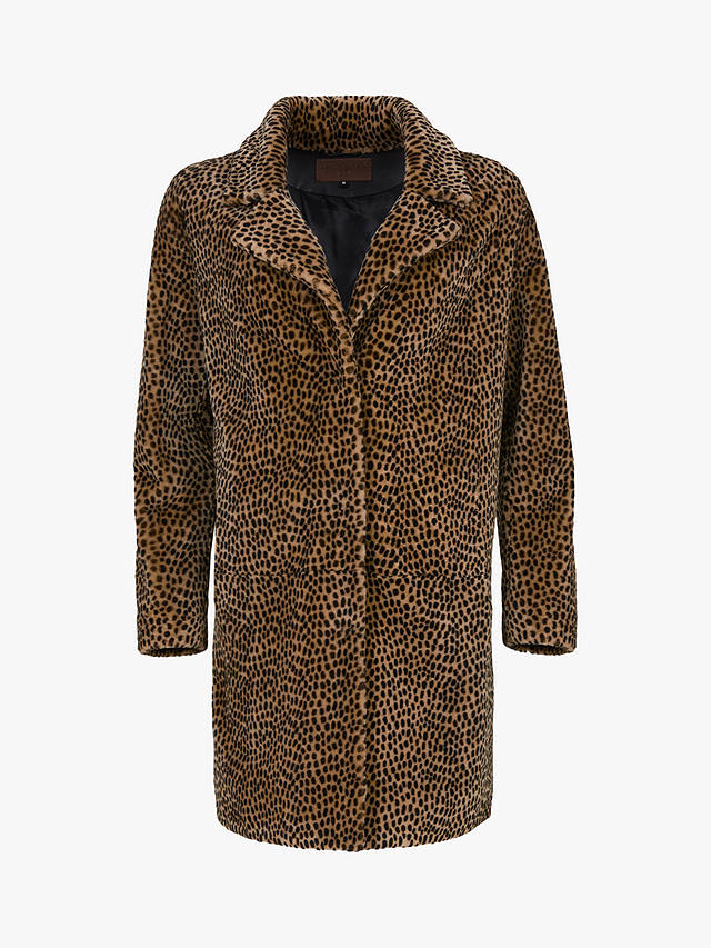 Celtic & Co. Cheetah Print Sheepskin Coat, Brown