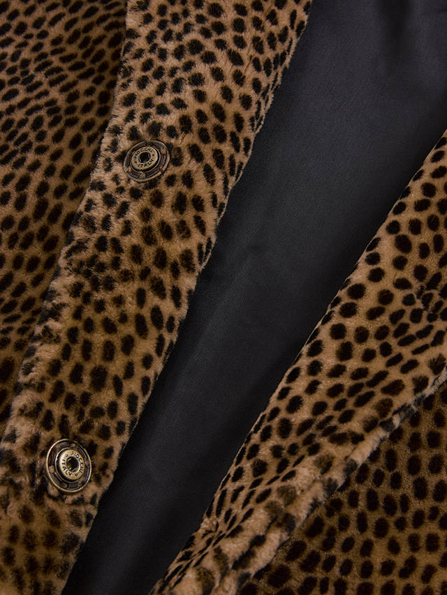 Celtic & Co. Cheetah Print Sheepskin Coat, Brown