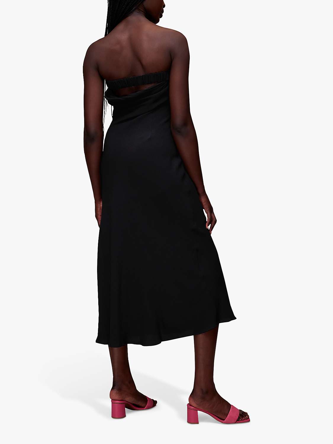 Buy Whistles Bandeau Strapless Midi Dress, Black Online at johnlewis.com