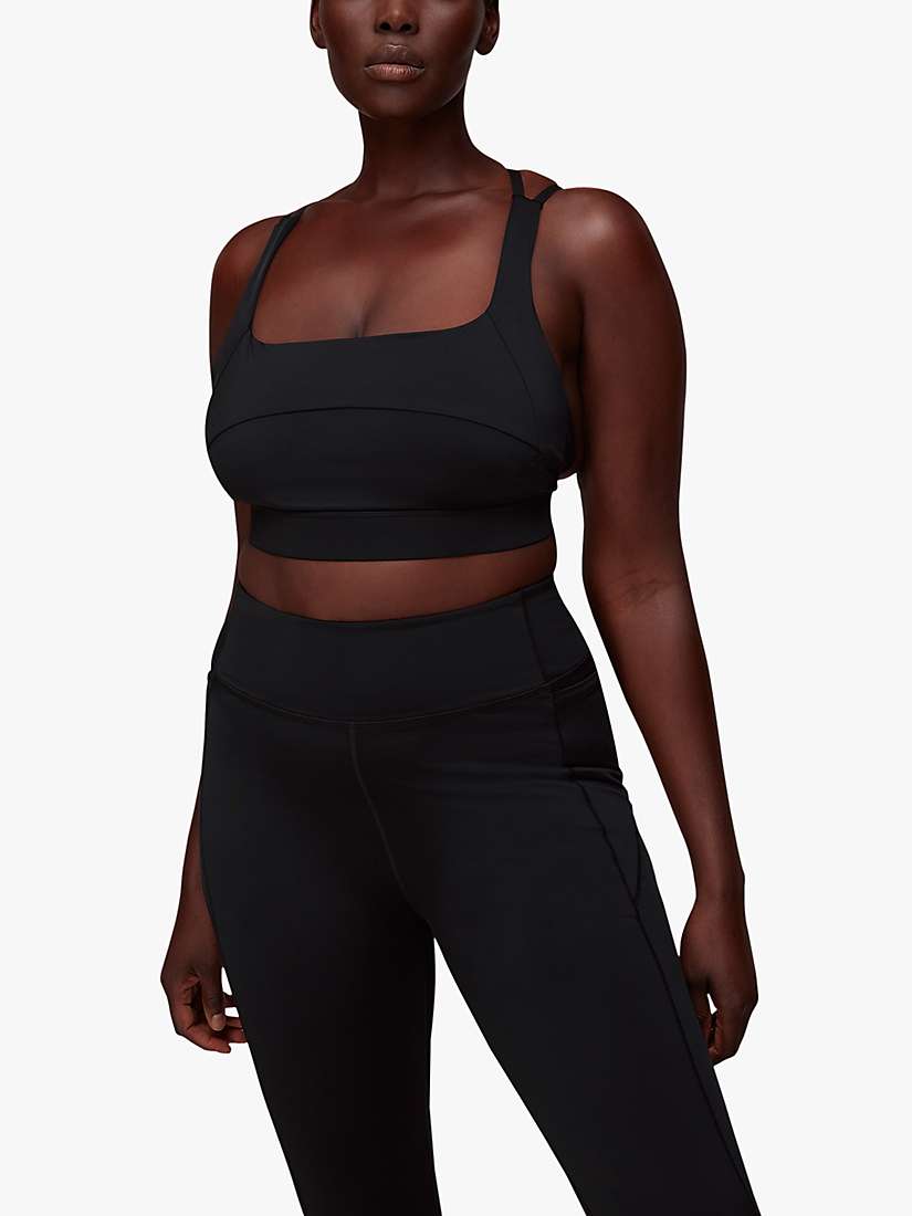 Buy Whistles Square Neck Sports Top, Black Online at johnlewis.com