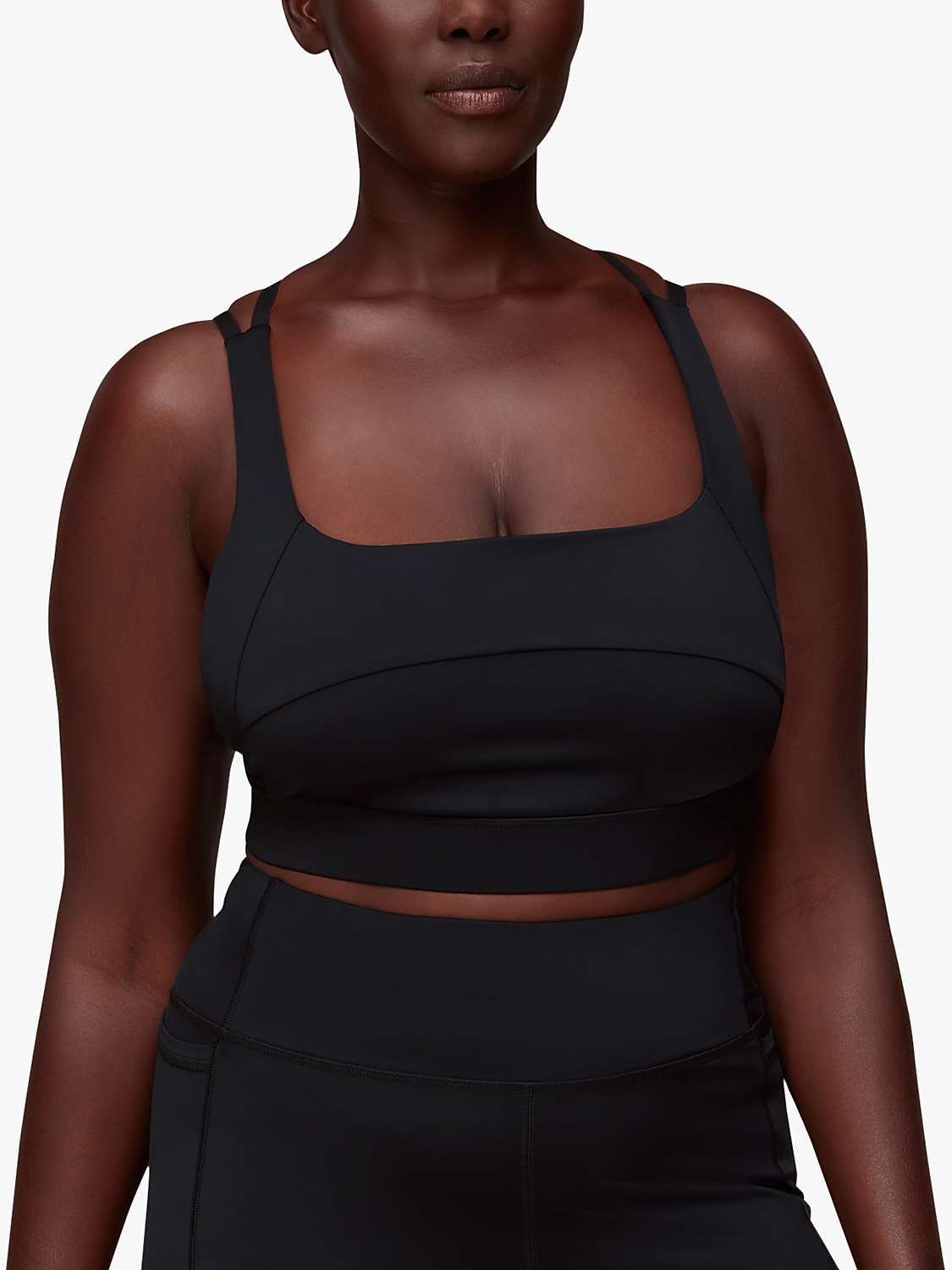 Buy Whistles Square Neck Sports Top, Black Online at johnlewis.com