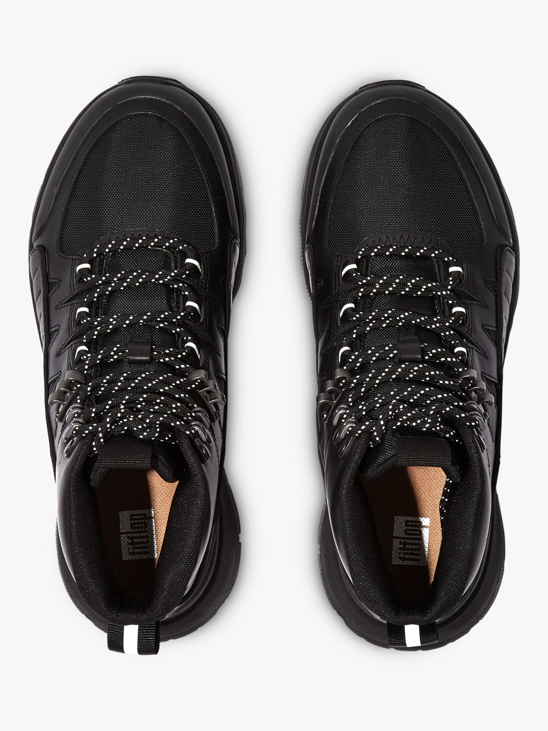 FitFlop Neo Leather Mix Hiking Shoes, Black at John Lewis & Partners
