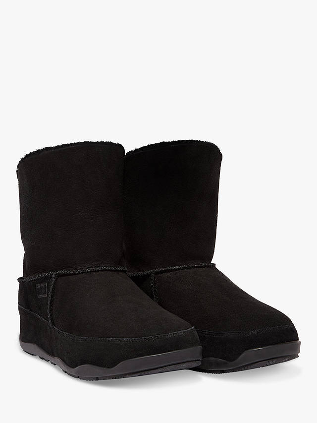 FitFlop Mukluk Suede Ankle Boots, All Black