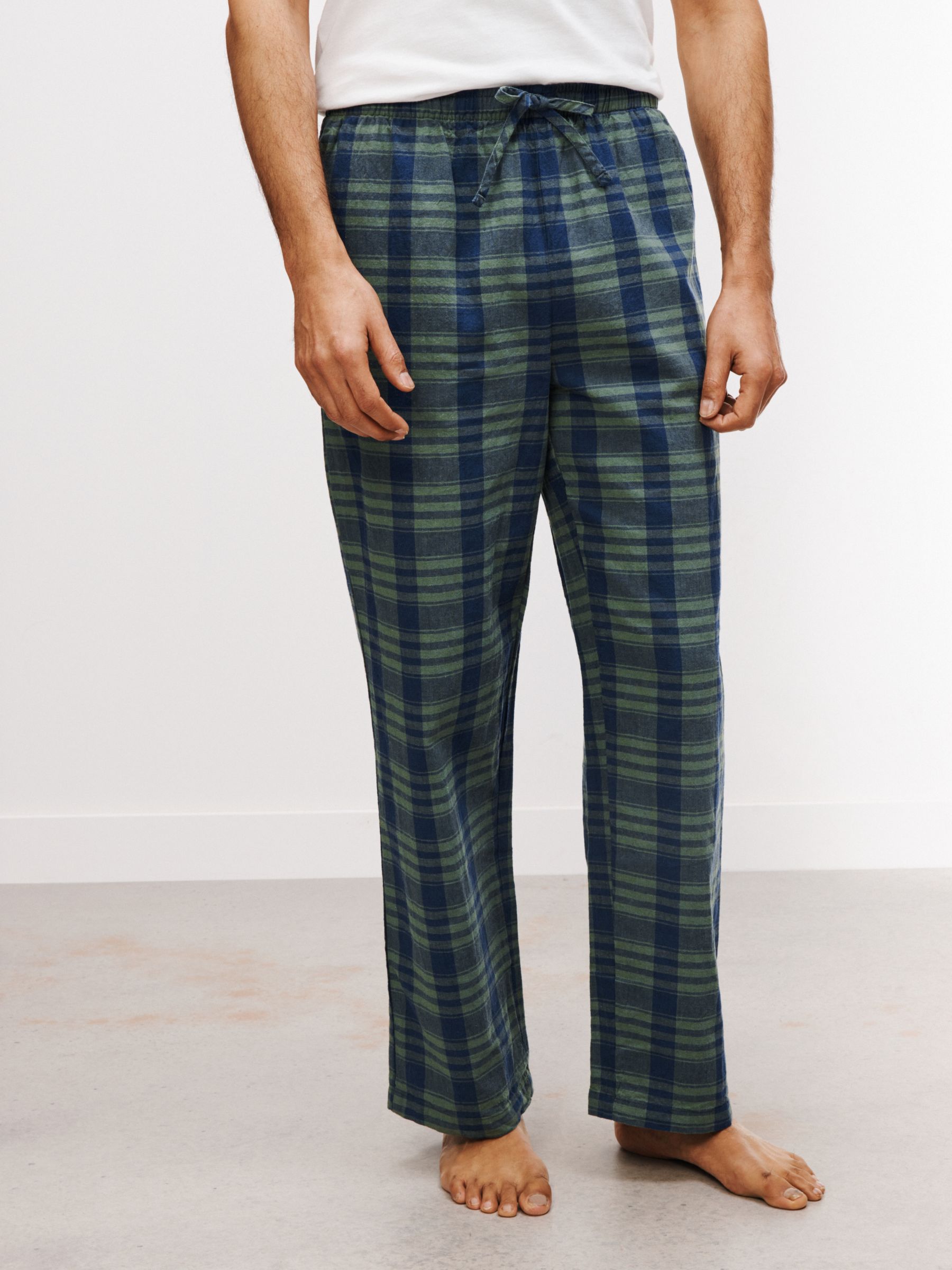 Men's Green Checked Flannel Pyjamas