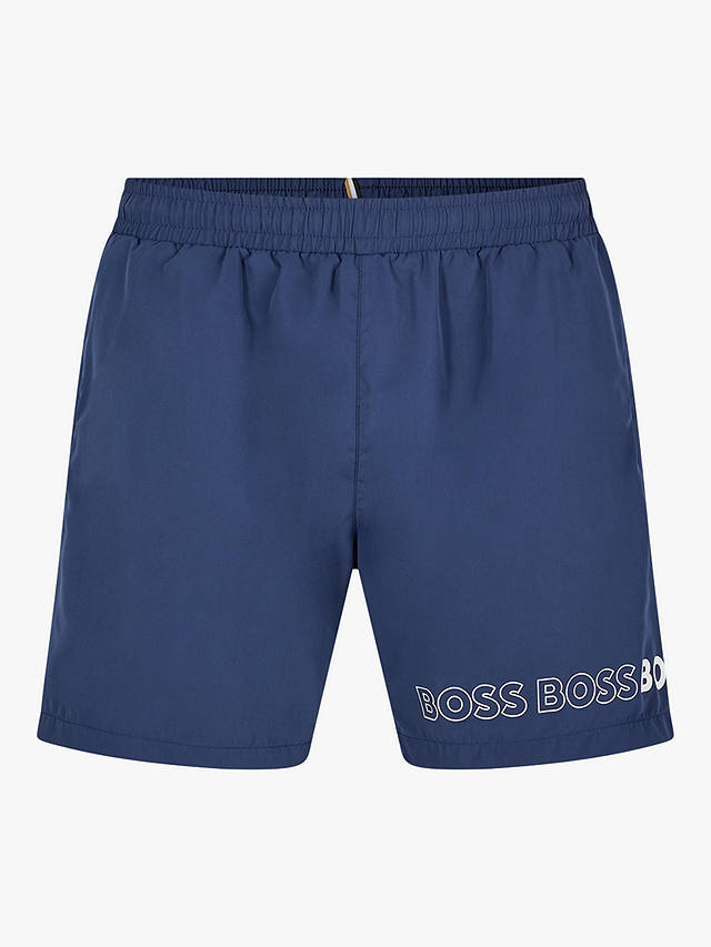 BOSS Dolphin Logo Swim Shorts, Navy