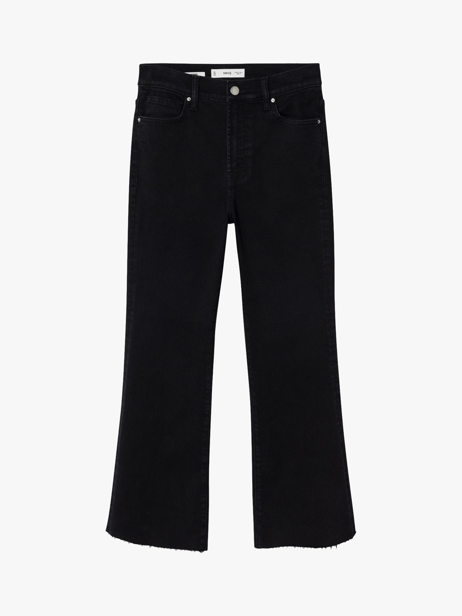 Mango Sienna Straight Leg Jeans, Black at John Lewis & Partners