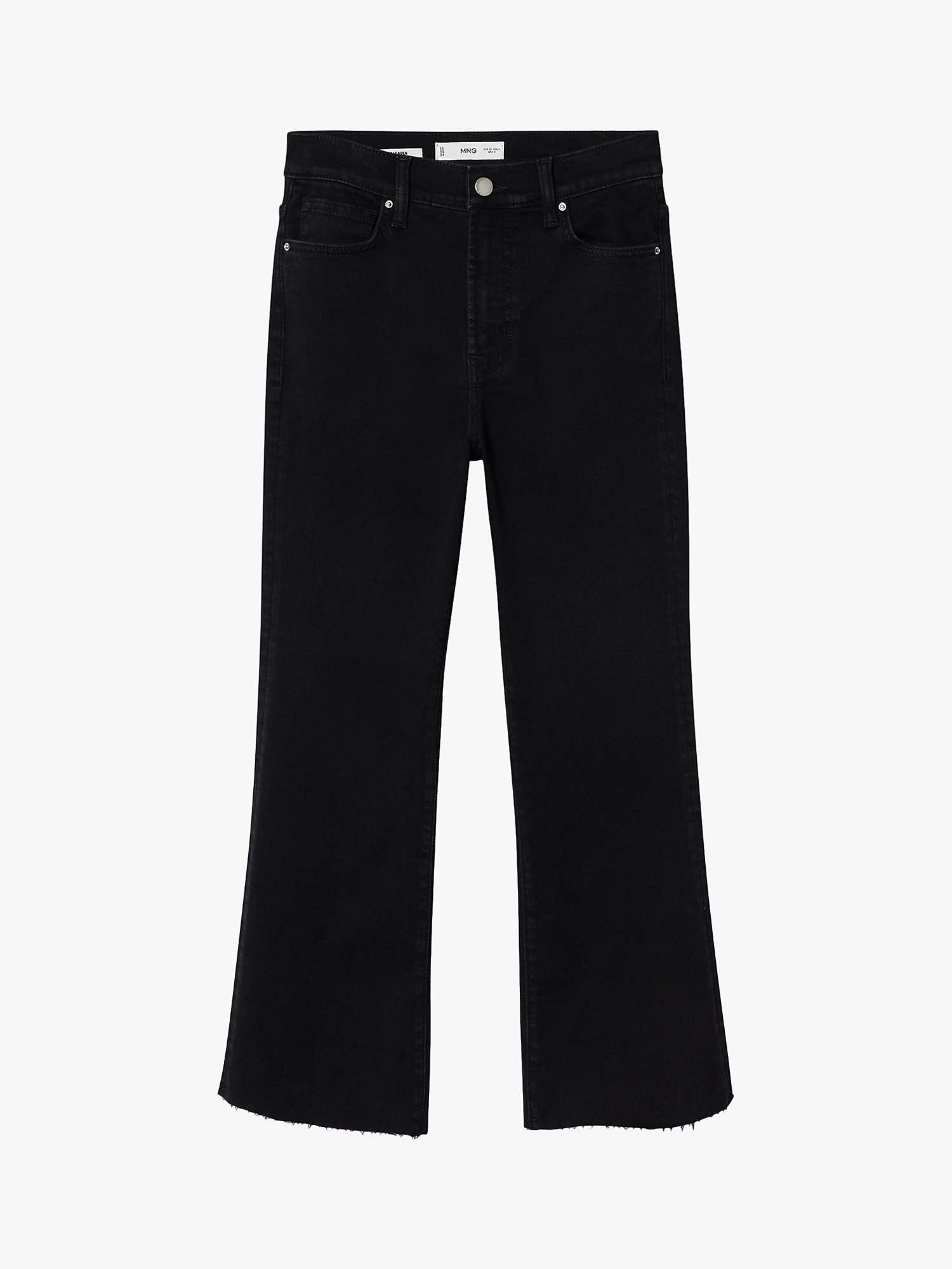 Mango Sienna Straight Leg Jeans, Black at John Lewis & Partners
