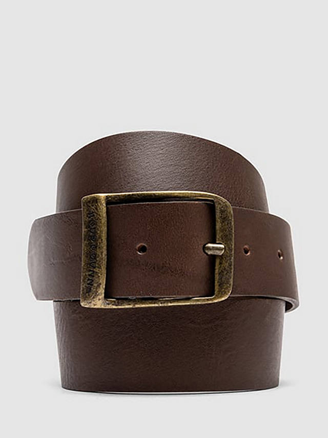 Rodd & Gunn Coronet Crescent Leather Belt, Mud
