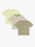 John Lewis Kids' Plain/Stripe/Camouflage T-Shirts, Pack of 3, Multi