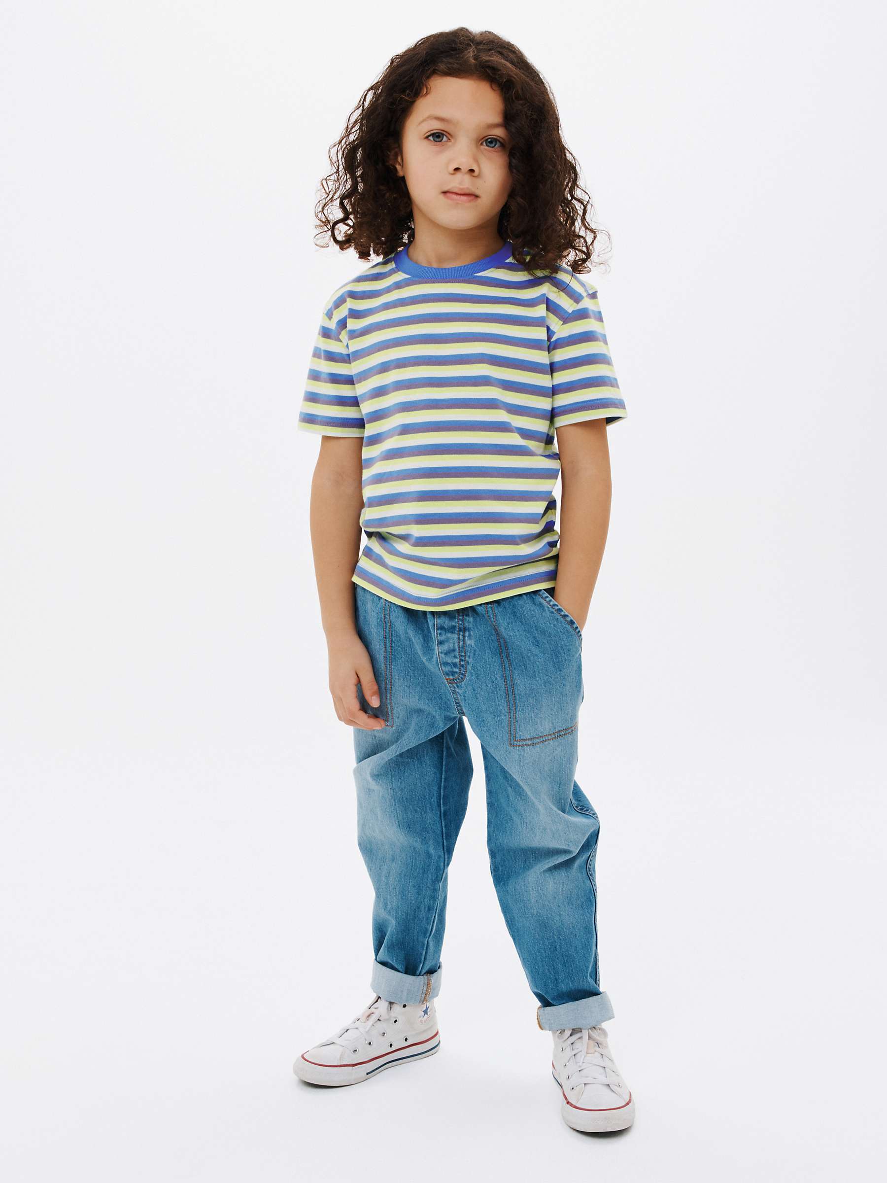 Buy John Lewis Kids' Colour Block/Stripe/Adventure T-Shirts, Pack of 3, Blue/Multi Online at johnlewis.com