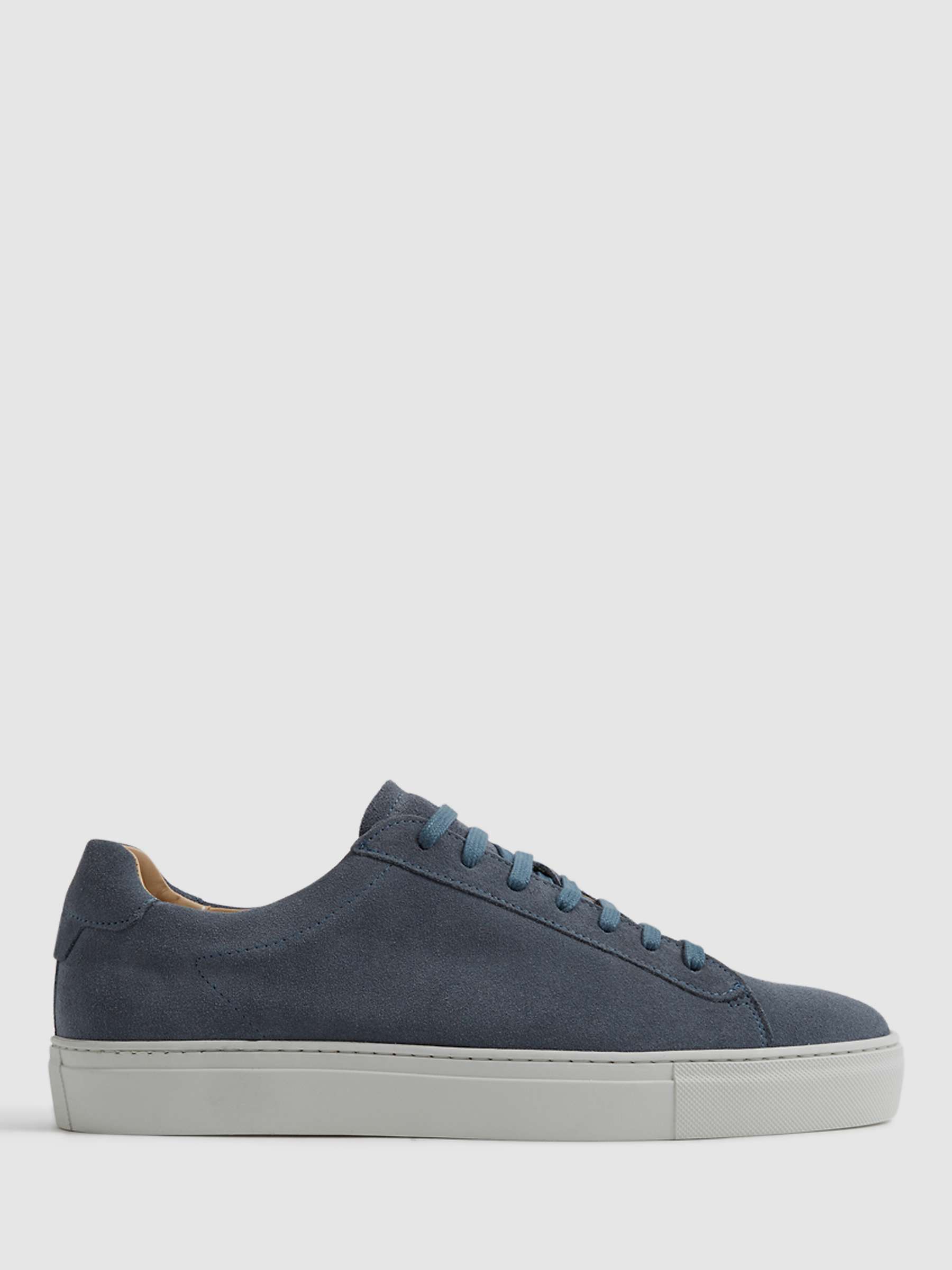 Reiss Finley Suede Trainers, Airforce Blue at John Lewis & Partners