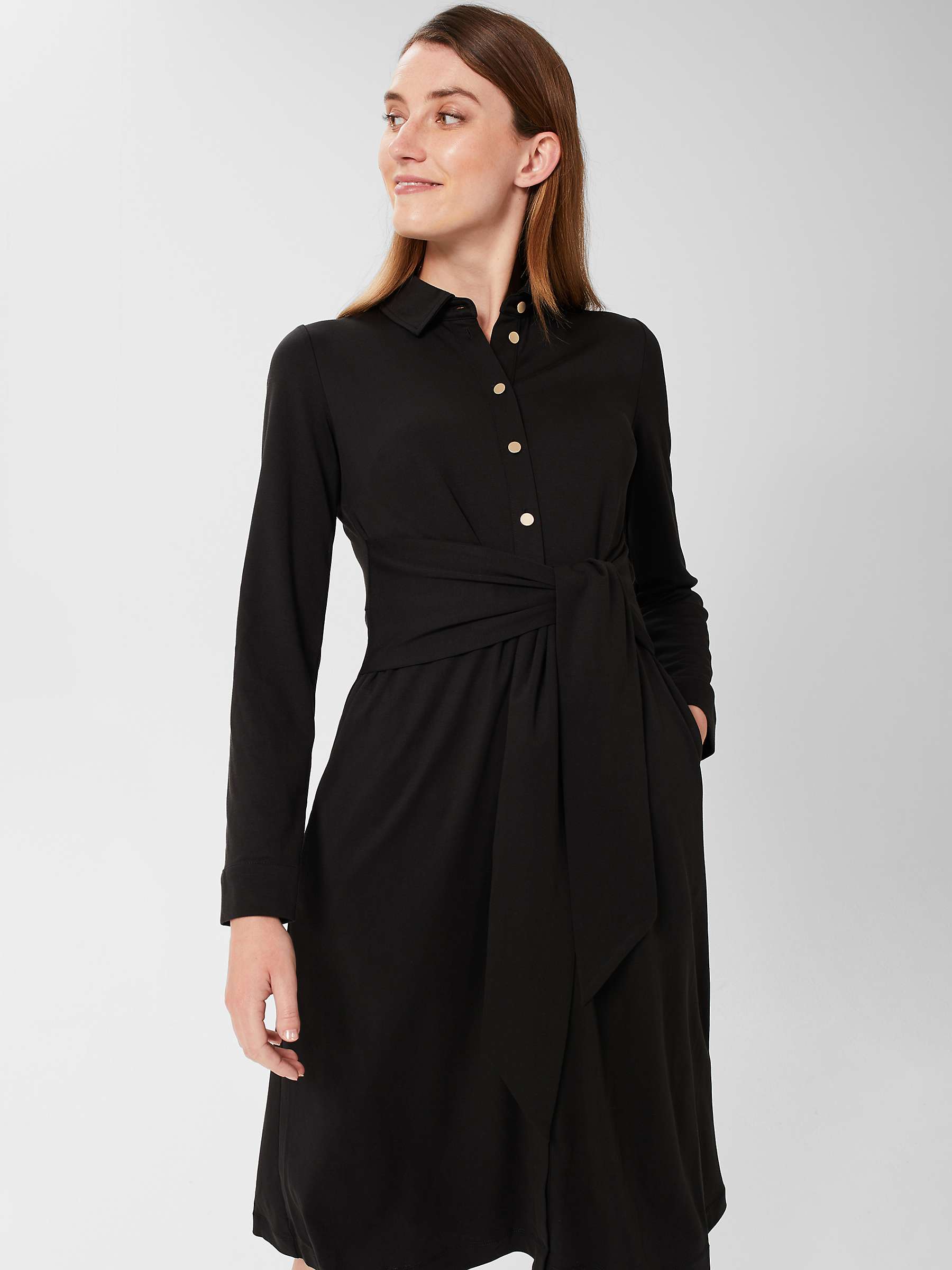 Buy Hobbs Karina Shirt Dress, Black Online at johnlewis.com