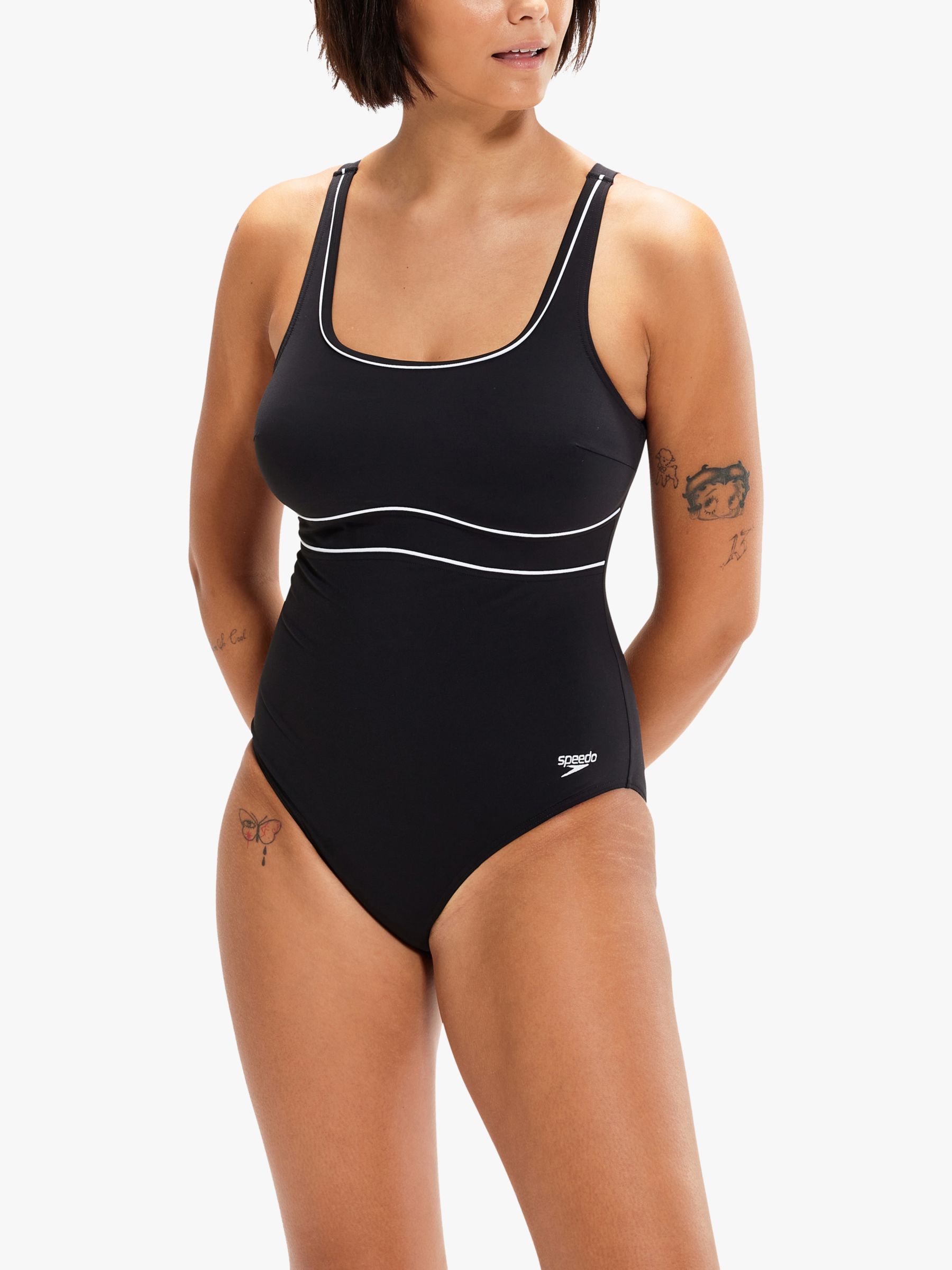 Speedo Shaping ContourEclipse Swimsuit, Black/White, 40