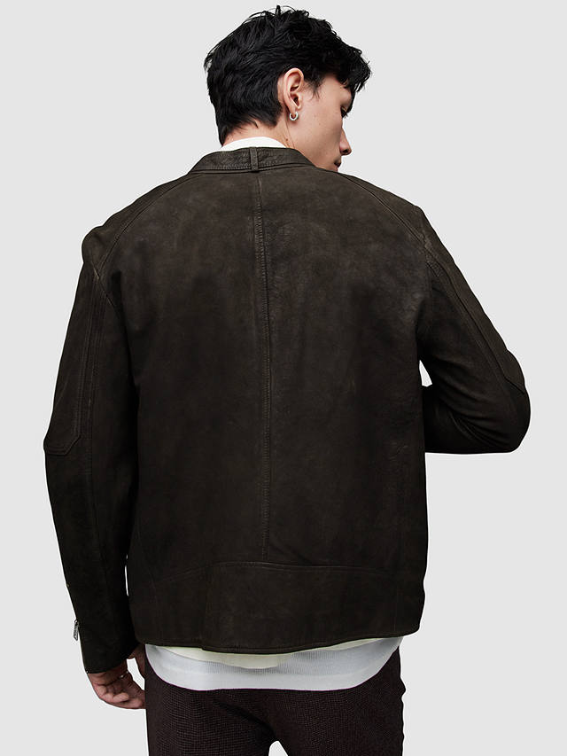 AllSaints Cora Leather Jacket, Anthracite Grey