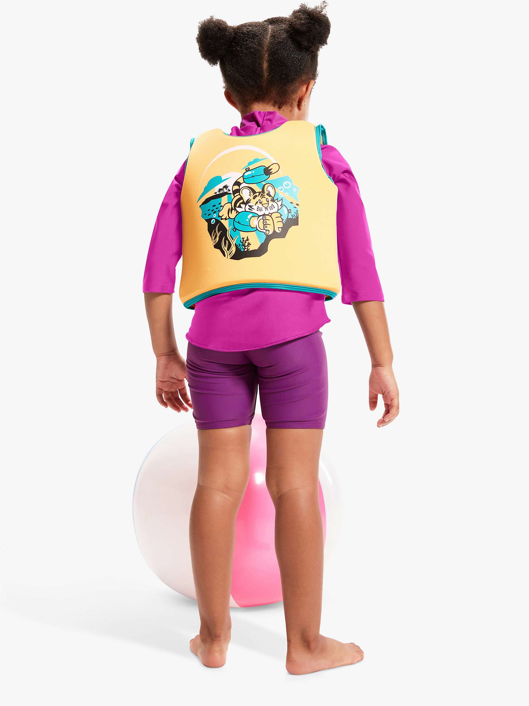 Buy Speedo Baby Tiger Float Vest, Orange/Aqua Online at johnlewis.com
