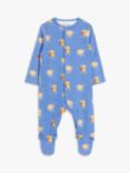 John Lewis ANYDAY Baby Cotton Snail & Frog Sleepsuit, Blue/Multi
