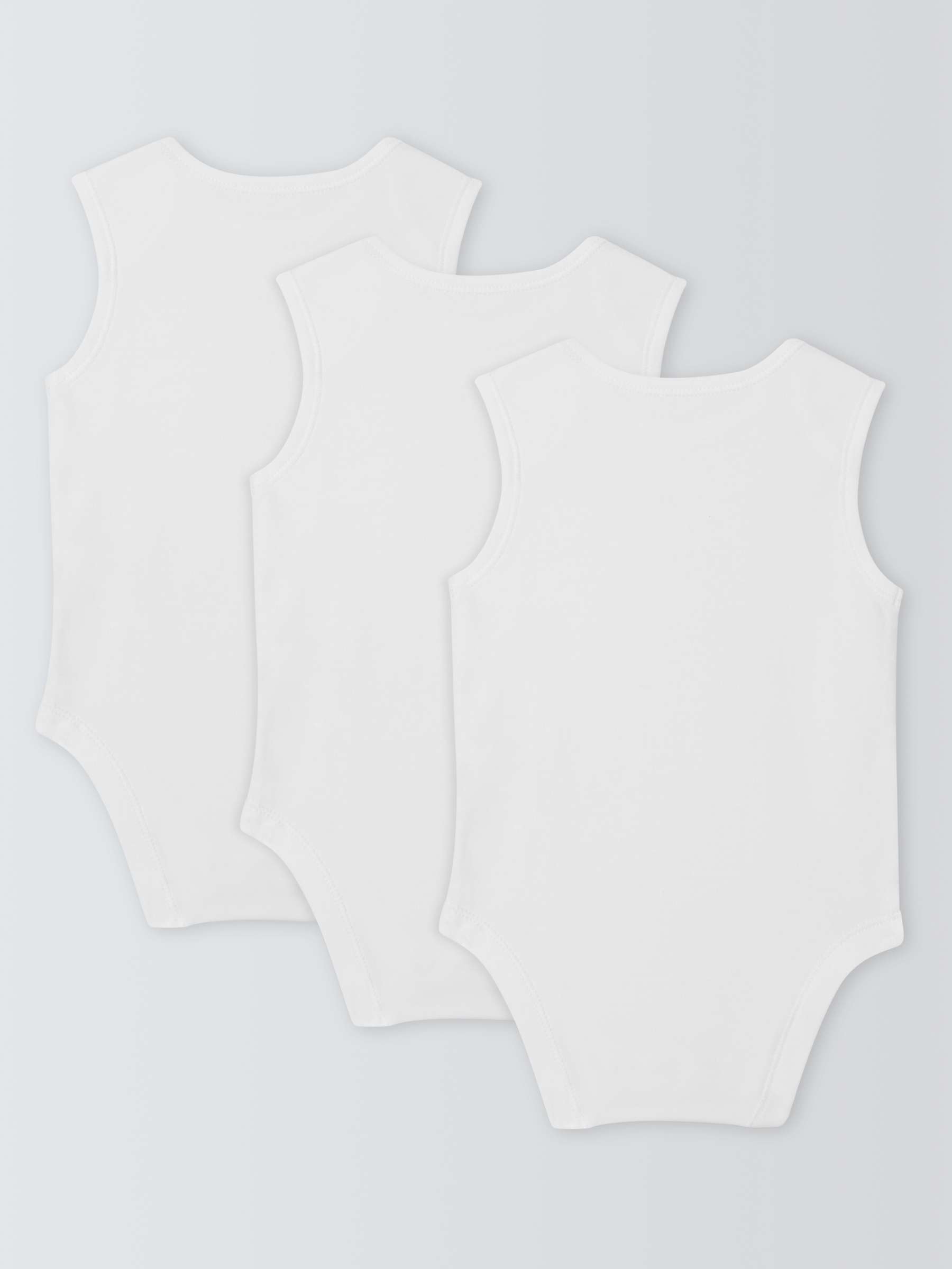 Buy John Lewis Baby Pima Cotton Sleeveless Bodysuit, Pack of 3, White Online at johnlewis.com