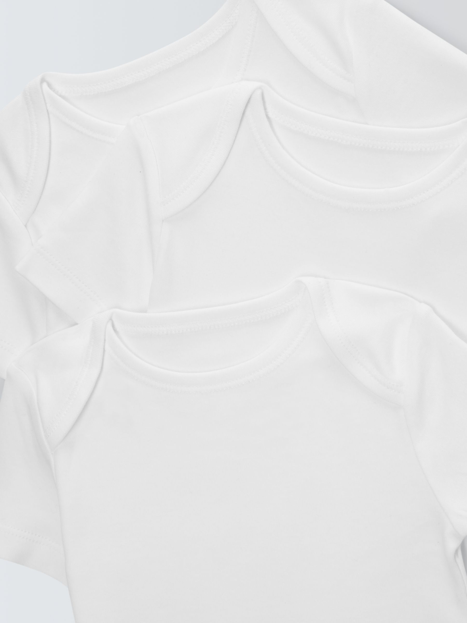 Buy John Lewis Baby Pima Cotton Short Sleeve Bodysuit, Pack of 3, White Online at johnlewis.com