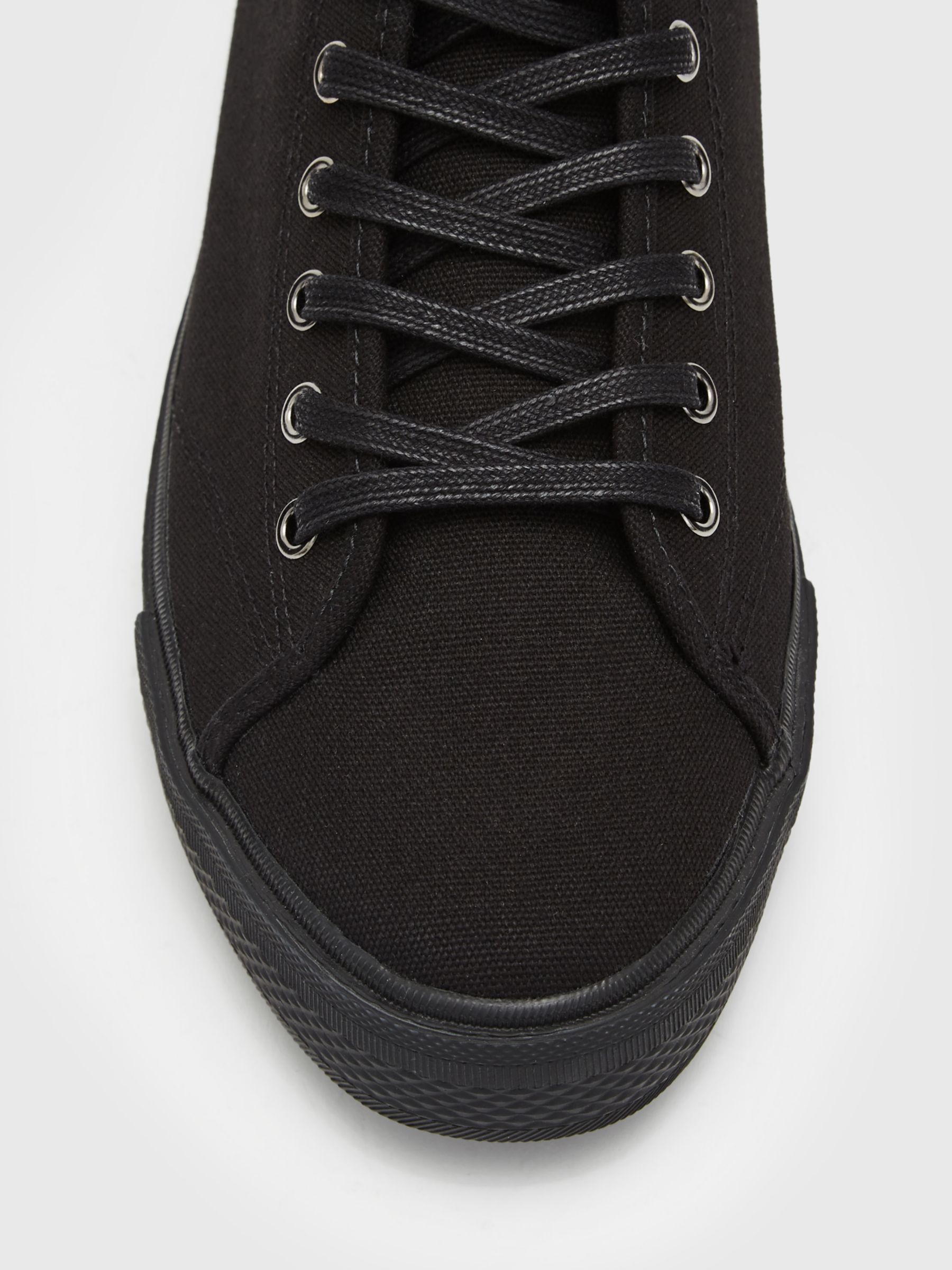 AllSaints Bryce Canvas High Top Trainers, Black at John Lewis & Partners