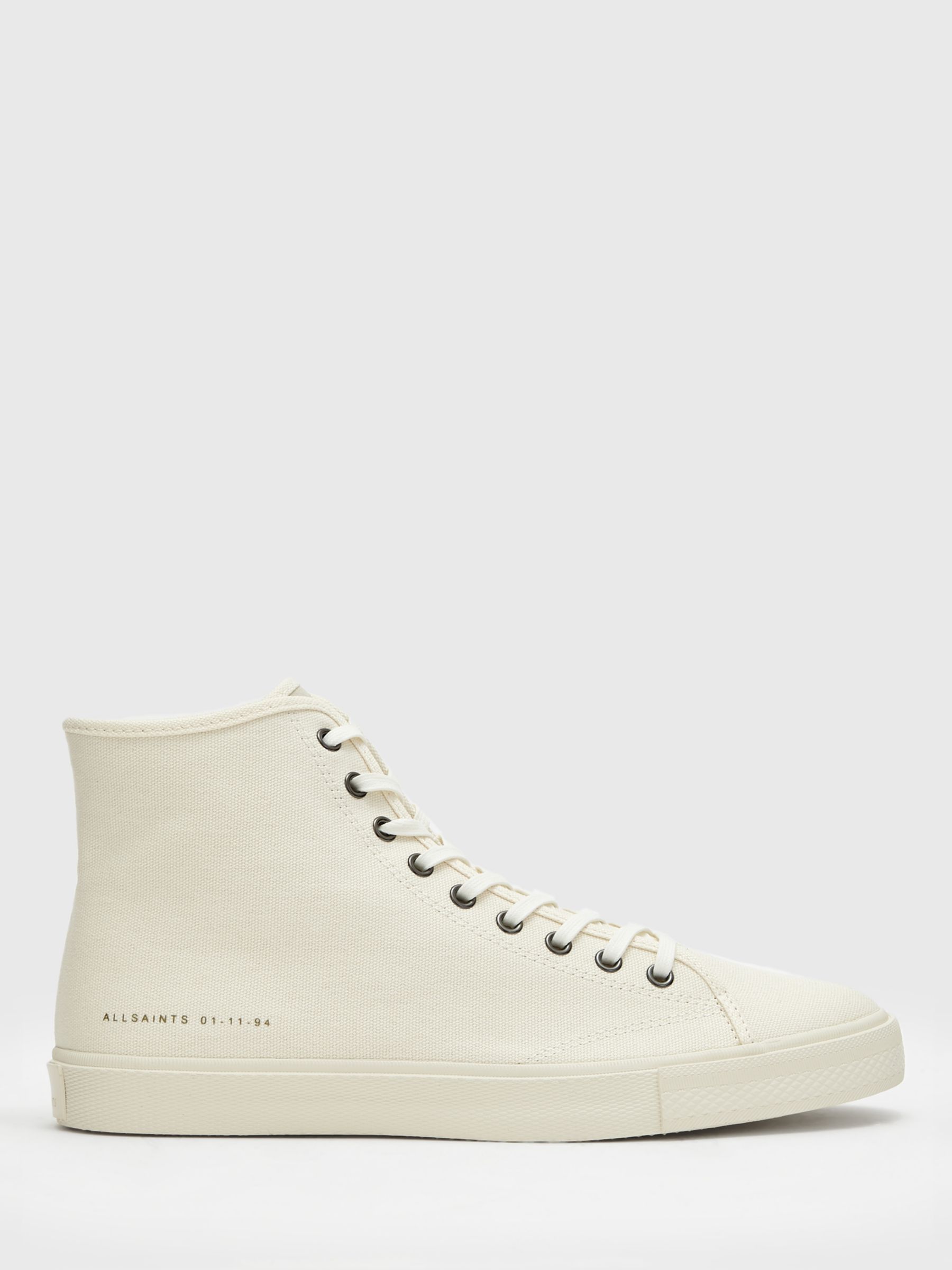 AllSaints Bryce Canvas High Top Trainers, Off White at John Lewis ...