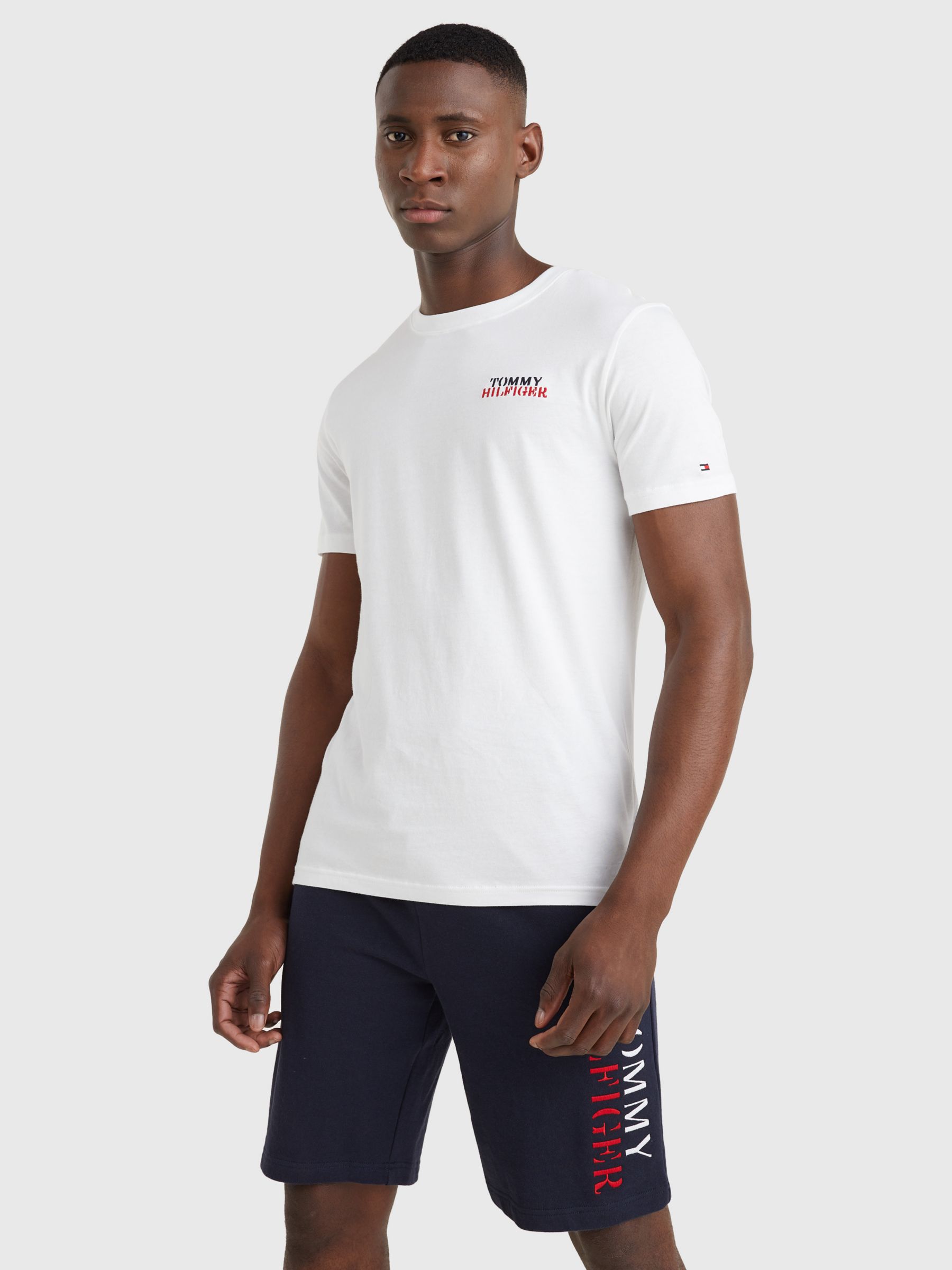 Tommy Hilfiger Crew Neck Short Sleeve Lounge Top, White, S