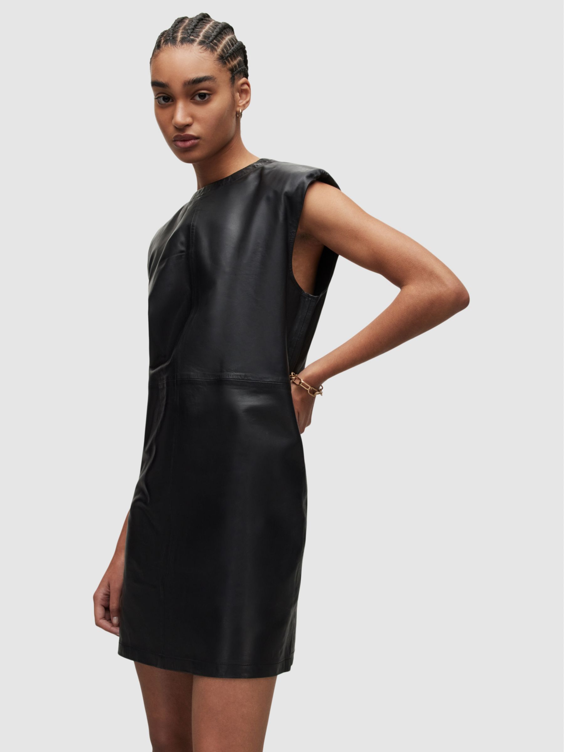 Zara - Faux Leather Dress - Black - Unisex