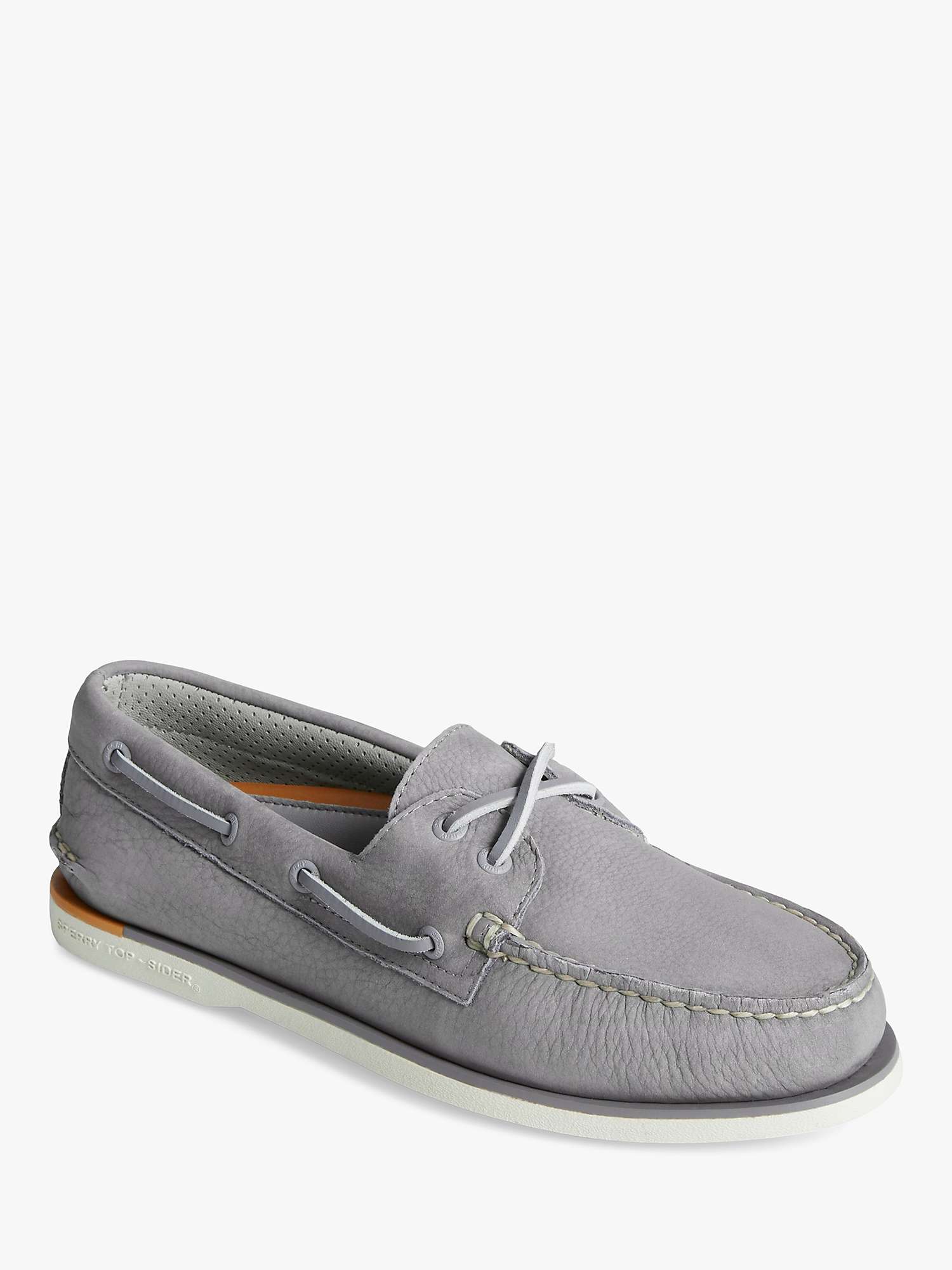 Sperry Gold Cup Authentic Original 2-Eye Nubuck Boat Shoes, Grey at ...