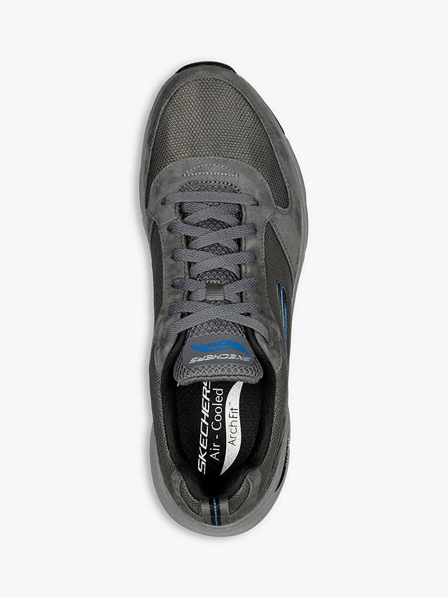 Skechers Arch Fit Render Waterproof Trainers, Charcoal at John Lewis ...