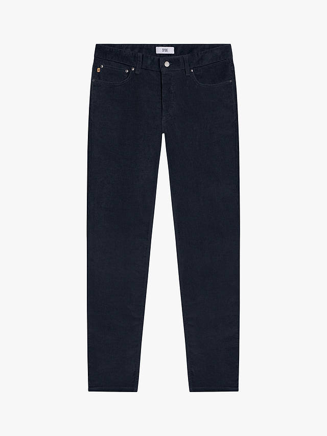 SPOKE Fives Needlecord Fives Build C Broad Thigh Corduroy Trousers, Blue Navy