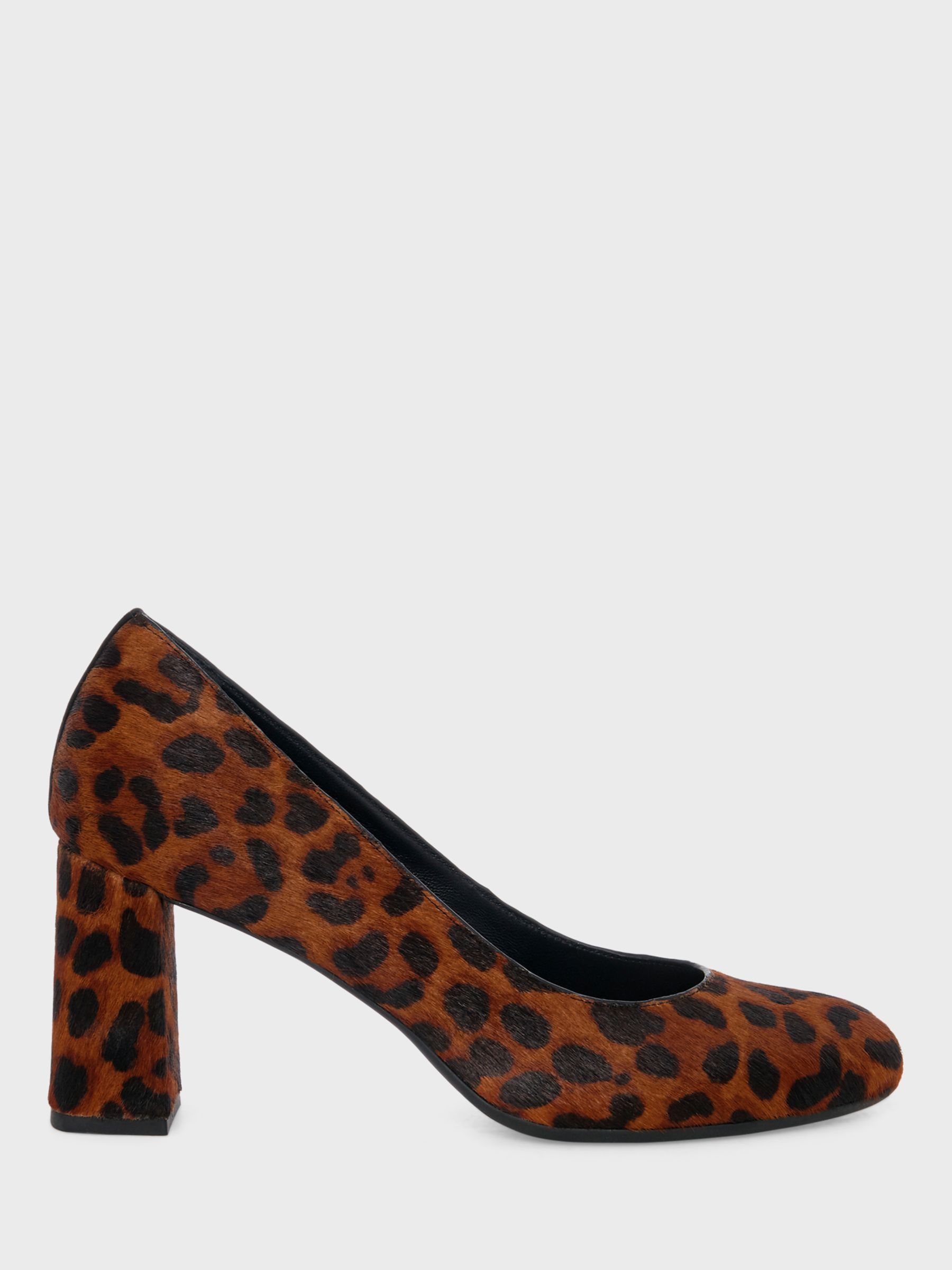 Hobbs Sonia Leopard Leather Court Shoes, Brown, 4