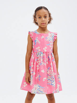 John Lewis Heirloom Collection Kids' Floral Smock Dress, Pink