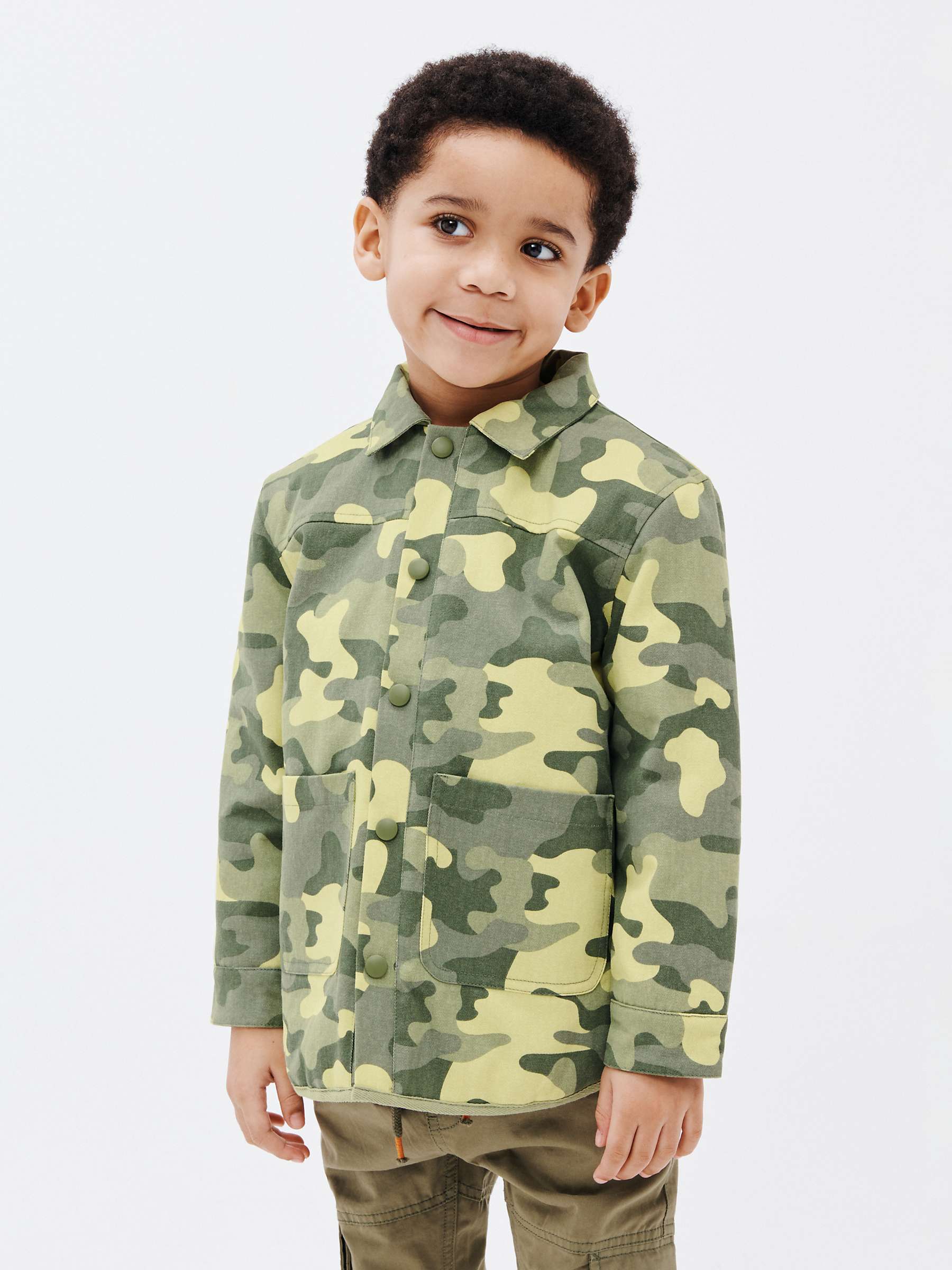 Buy John Lewis Kids' Camouflage Shacket, Green Online at johnlewis.com