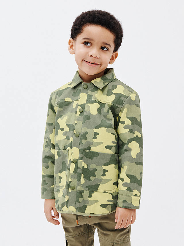 John Lewis Kids' Camouflage Shacket, Green