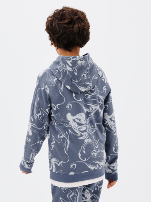 John Lewis Kids Marble Hoodie Blue 8 years