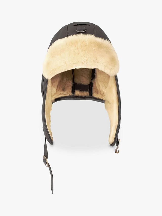 Celtic & Co. Leather Sheepskin Lined Flying Hat, Mocca/Cream
